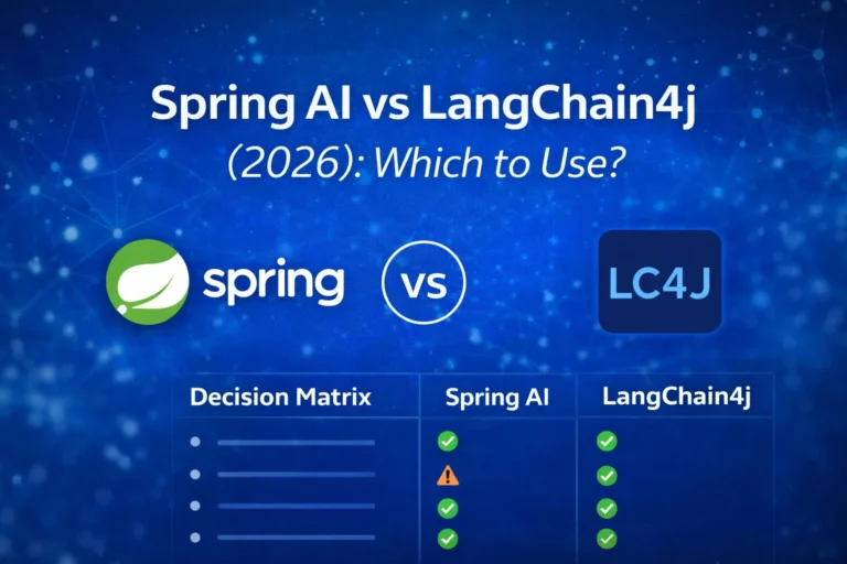 Spring AI vs LangChain4j decision matrix for Java developers (2026)